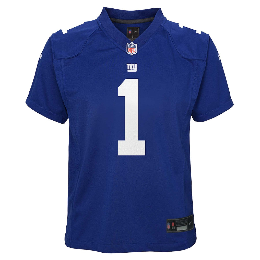 Malik Nabers 1 New York Giants Game YOUTH Jersey - Royal