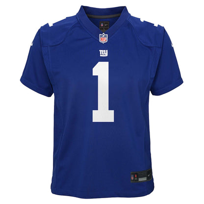 Malik Nabers 1 New York Giants Game YOUTH Jersey - Royal