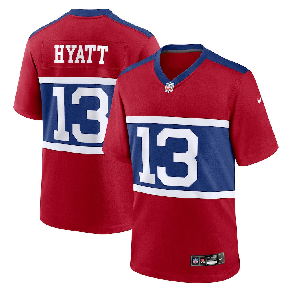 Jalin Hyatt 13 New York Giants Alternate Player Game Men Jersey - Century Red