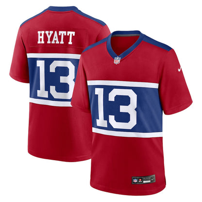 Jalin Hyatt 13 New York Giants Alternate Player Game Men Jersey - Century Red