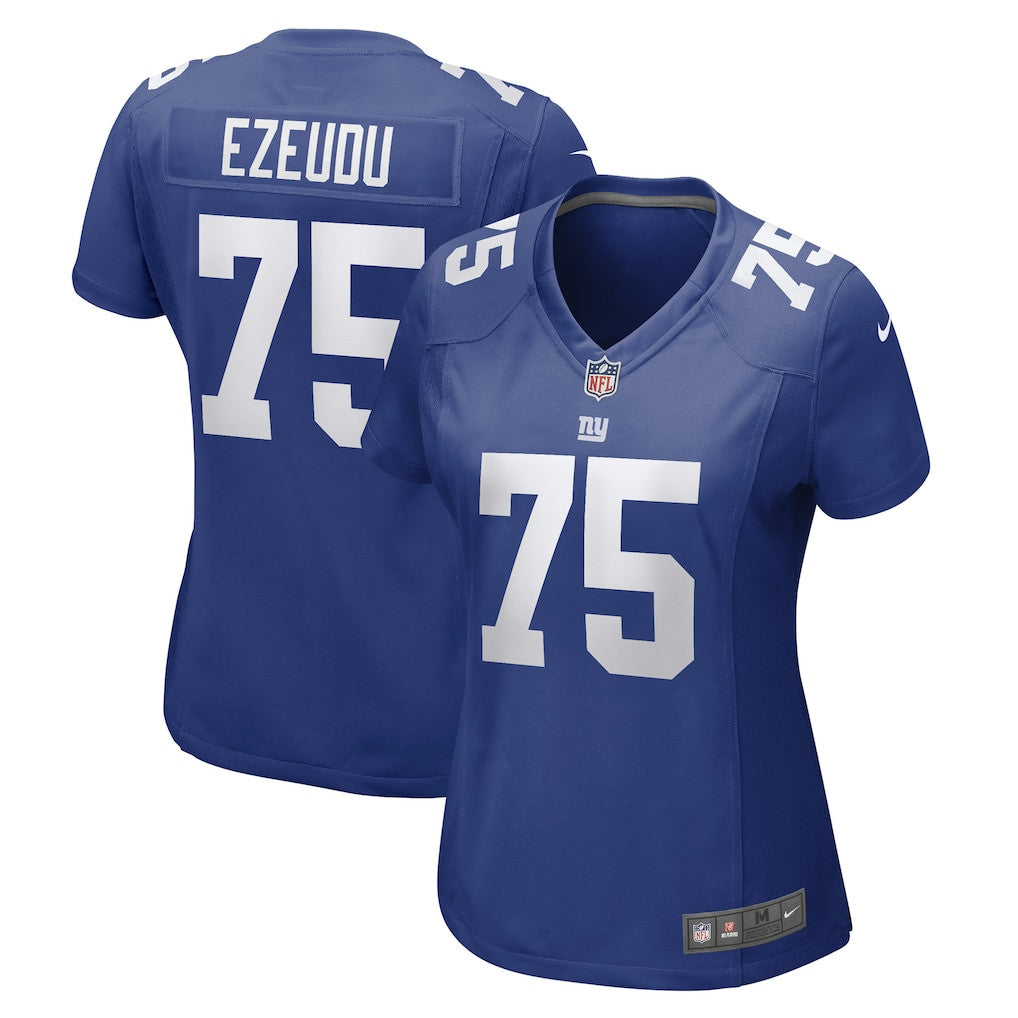 Joshua Ezeudu 75 New York Giants Women's Game Jersey - Royal