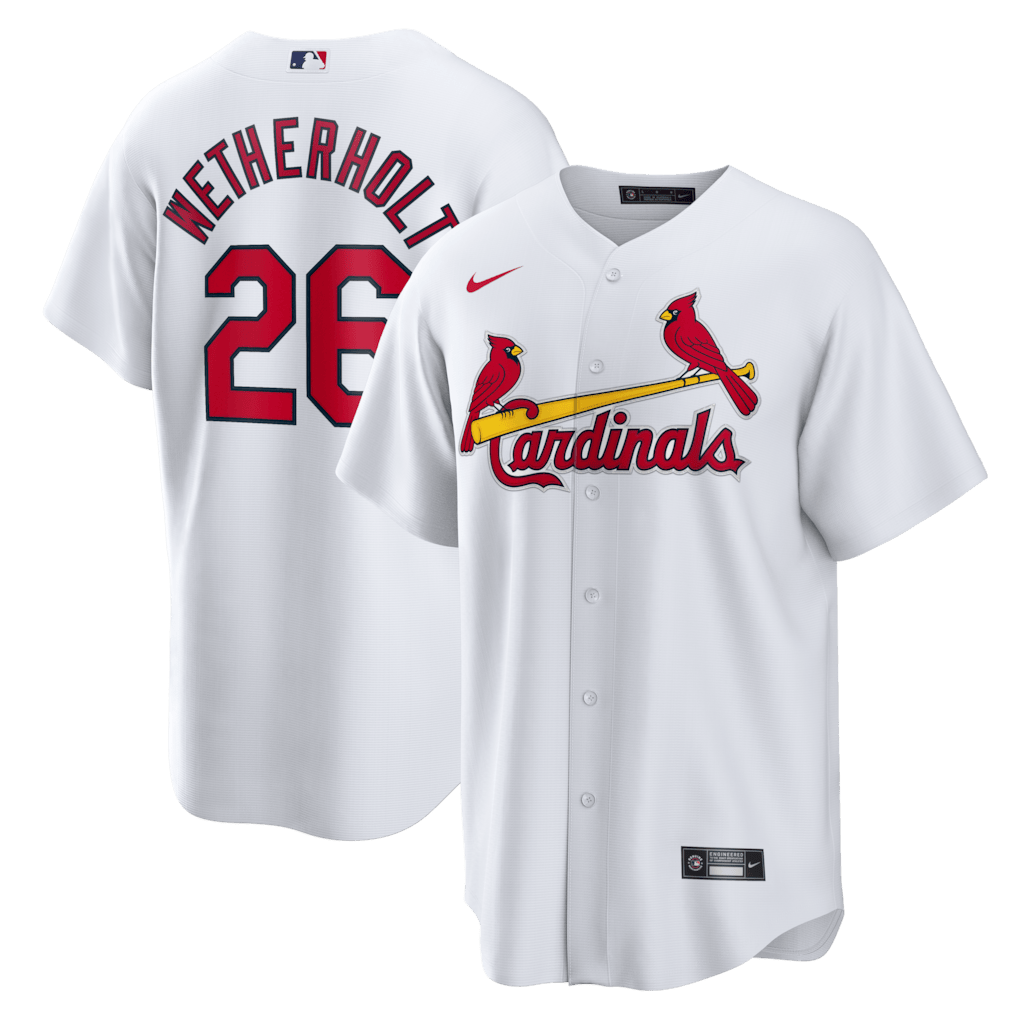 JJ Wetherholt 26 St. Louis Cardinals Home Men Jersey - White