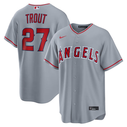 Mike Trout 27 Los Angeles Angels Road Men Jersey - Gray