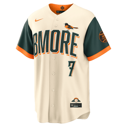 Jackson Holliday 7 Baltimore Orioles 2026 City Connect Jersey - Men, Natural