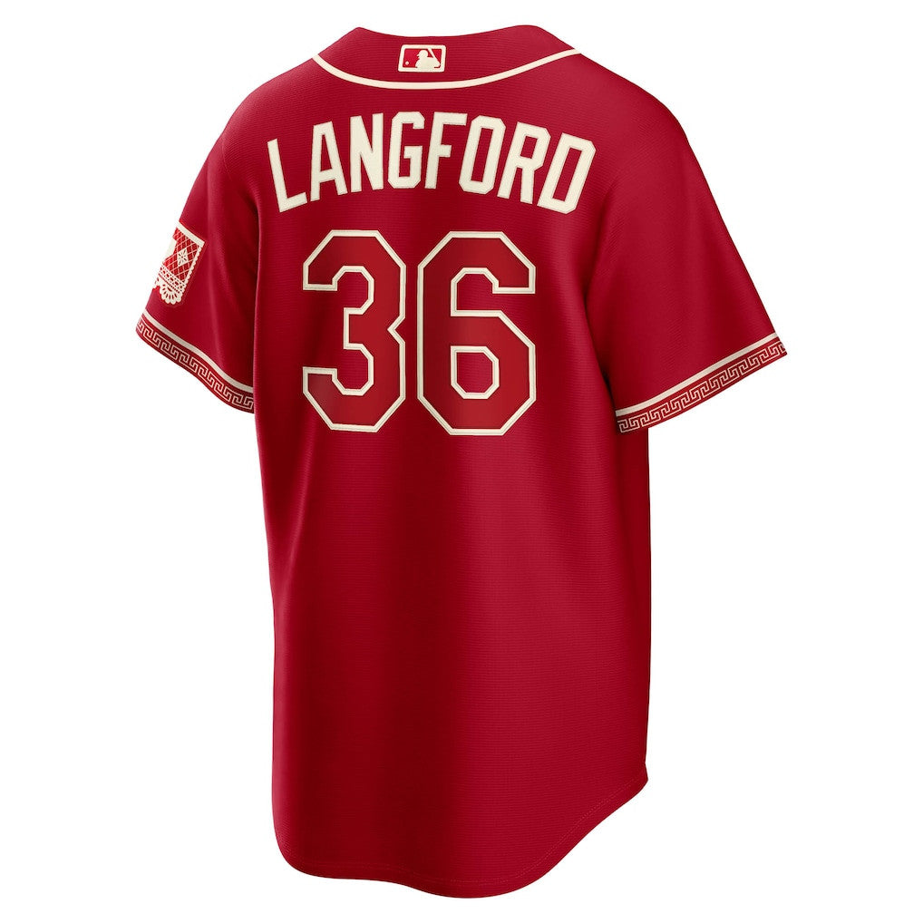 Wyatt Langford 36 Texas Rangers 2026 City Connect Jersey - Men, Red