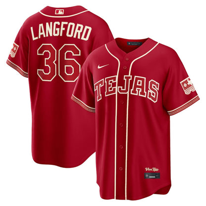 Wyatt Langford 36 Texas Rangers 2026 City Connect Jersey - Men, Red