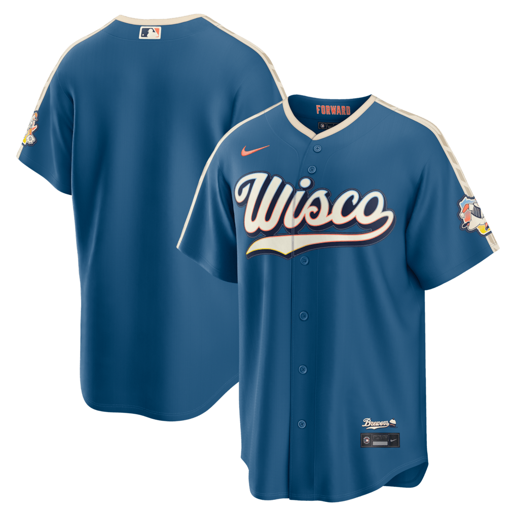 Milwaukee Brewers 2026 City Connect Jersey - Men, Mineral Blue