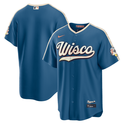 Milwaukee Brewers 2026 City Connect Jersey - Men, Mineral Blue