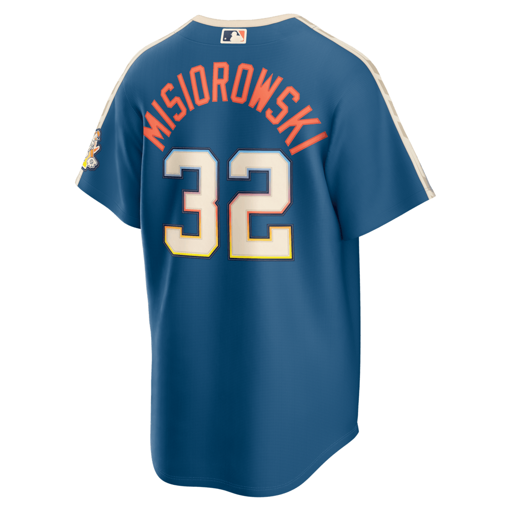 Jacob Misiorowski 32 Milwaukee Brewers 2026 City Connect Jersey - Men, Mineral Blue