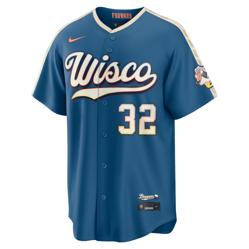 Jacob Misiorowski 32 Milwaukee Brewers 2026 City Connect Jersey - Men, Mineral Blue