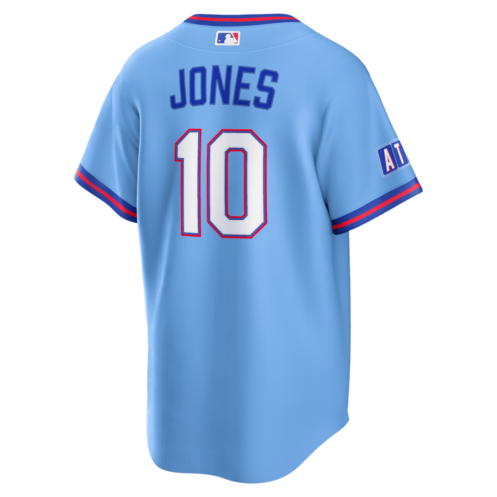 Chipper Jones 10 Atlanta Braves 2026 City Connect Jersey - Men, Powder Blue
