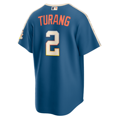Brice Turang 2 Milwaukee Brewers 2026 City Connect Jersey - Men, Mineral Blue
