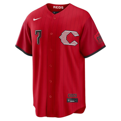 Spencer Steer 7 Cincinnati Reds 2026 City Connect Jersey - Men, Red
