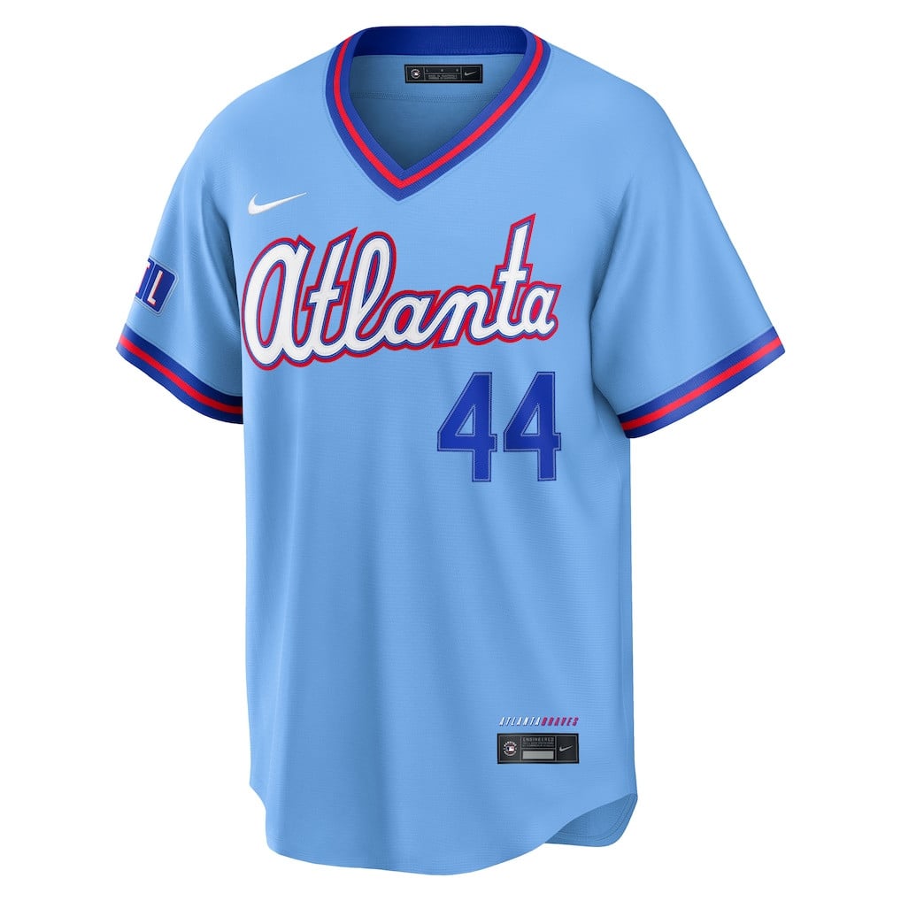 Hank Aaron 44 Atlanta Braves 2026 City Connect Jersey - Men, Powder Blue