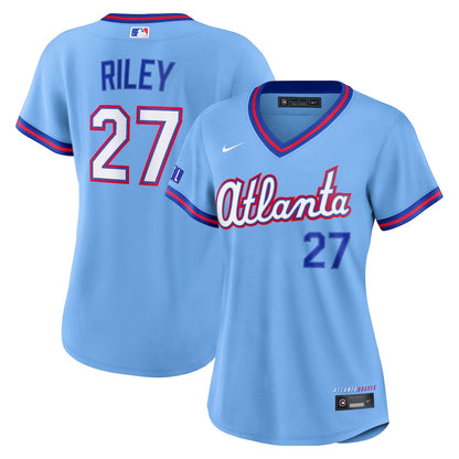 Austin Riley 27 Atlanta Braves Women's 2026 City Connect Jersey - Powder Blue