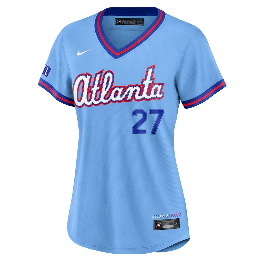 Austin Riley 27 Atlanta Braves Women's 2026 City Connect Jersey - Powder Blue