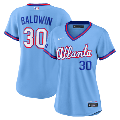 Drake Baldwin 30 Atlanta Braves Women's 2026 City Connect Jersey - Powder Blue