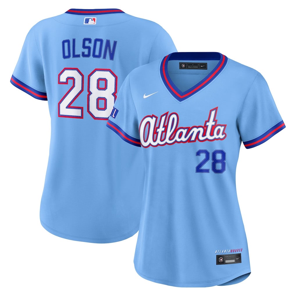 Matt Olson 28 Atlanta Braves Women's 2026 City Connect Jersey - Powder Blue