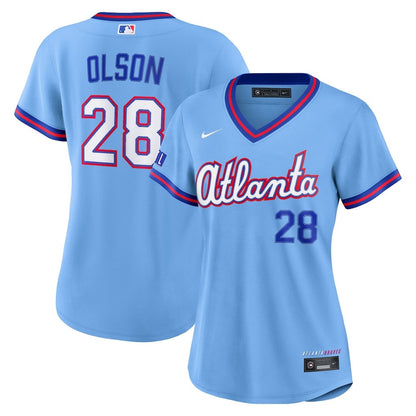 Matt Olson 28 Atlanta Braves Women's 2026 City Connect Jersey - Powder Blue
