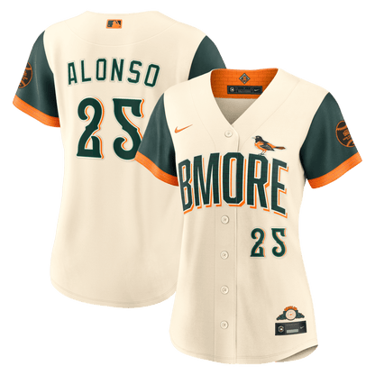 Pete Alonso 25 Baltimore Orioles Women's 2026 City Connect Jersey - Natural