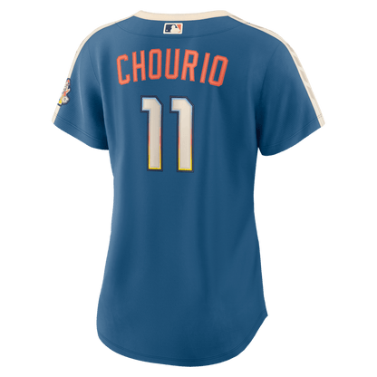 Jackson Chourio 11 Milwaukee Brewers Women's 2026 City Connect Jersey - Mineral Blue