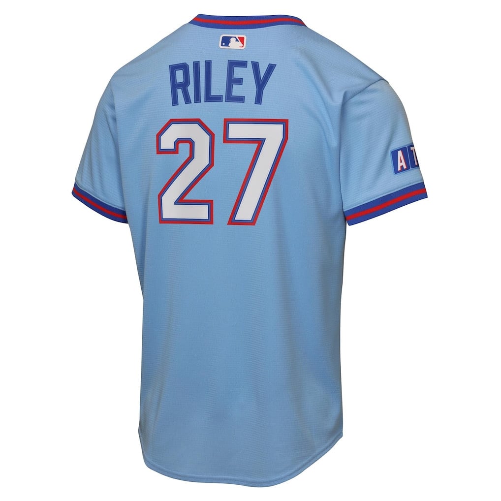 Austin Riley 27 Atlanta Braves Youth 2026 City Connect Jersey - Powder Blue