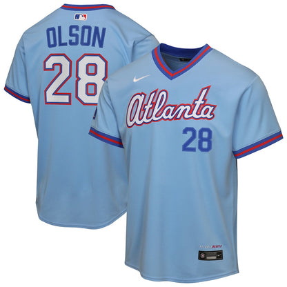 Matt Olson 28 Atlanta Braves Youth 2026 City Connect Jersey - Powder Blue