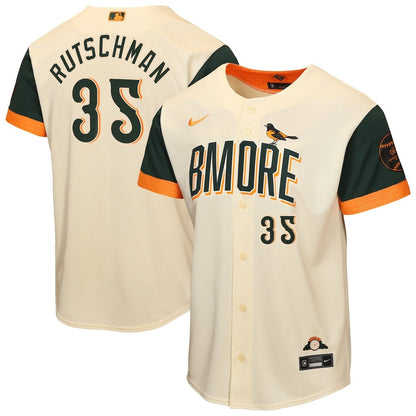 Adley Rutschman 35 Baltimore Orioles Youth 2026 City Connect Jersey - Cream