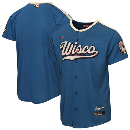 Milwaukee Brewers Youth 2026 City Connect Jersey - Mineral Blue