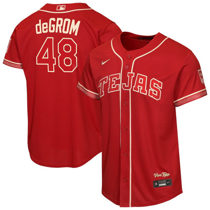 Jacob deGrom 48 Texas Rangers Youth 2026 City Connect Jersey - Red
