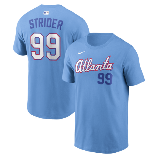 Spencer Strider 99 Atlanta Braves Men's 2026 City Connect T-Shirt - Blue