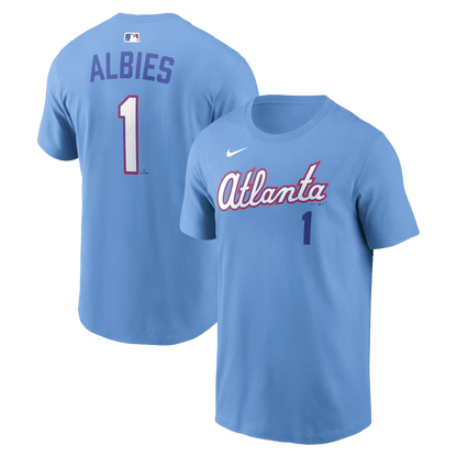 Ozzie Albies 1 Atlanta Braves Men's 2026 City Connect T-Shirt - Blue