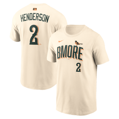 Gunnar Henderson 2 Baltimore Orioles Men's 2026 City Connect T-Shirt - Natural