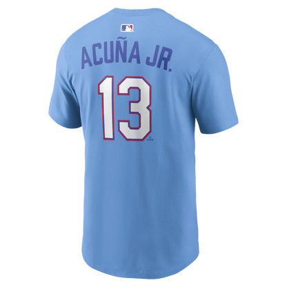 Ronald Acuña Jr. 13 Atlanta Braves Men's 2026 City Connect T-Shirt - Blue