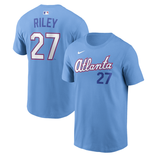 Austin Riley 27 Atlanta Braves Men's 2026 City Connect T-Shirt - Blue