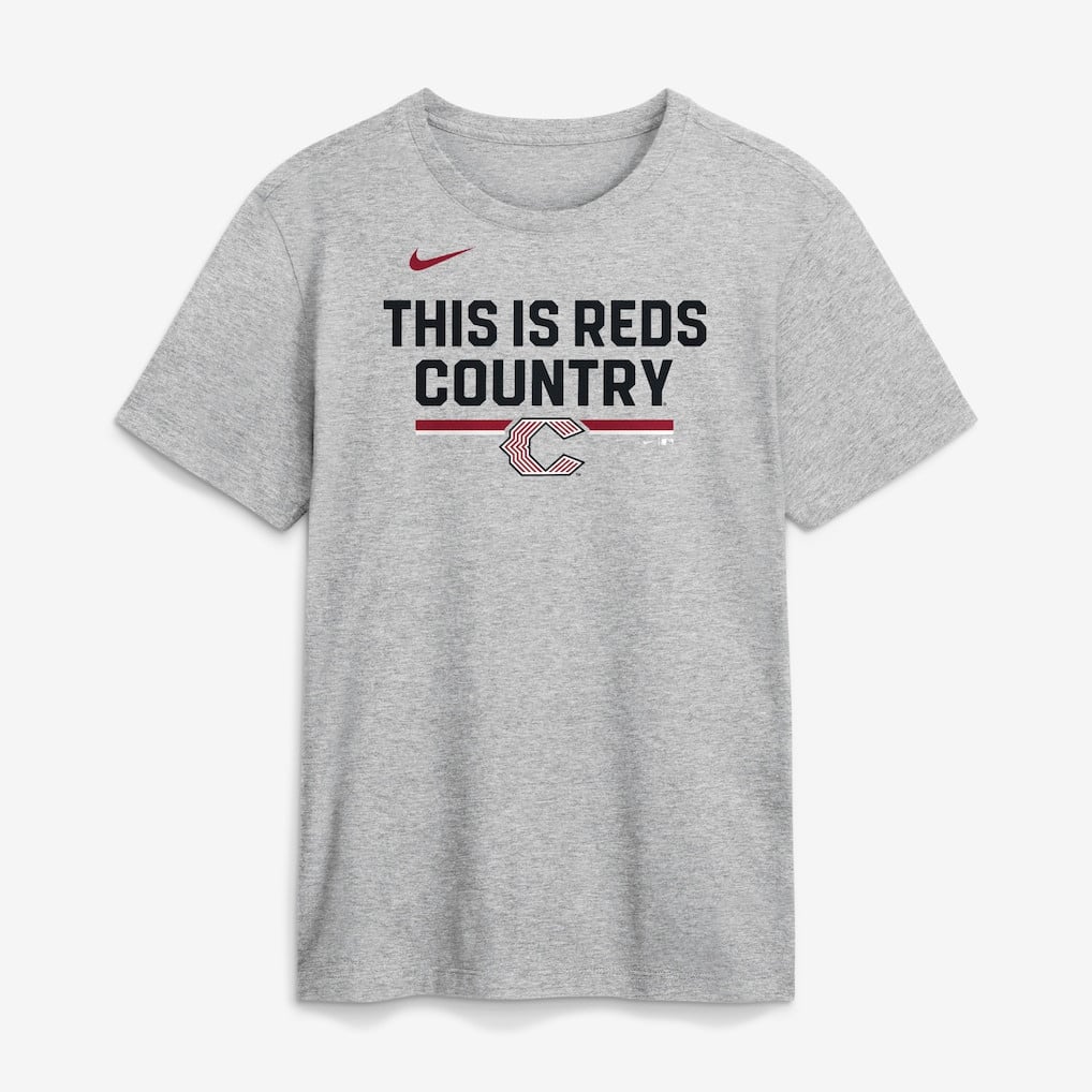 Cincinnati Reds 2026 City Connect Stacked Team Phrase T-Shirt - Heather Gray