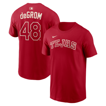 Jacob deGrom 48 Texas Rangers Men's 2026 City Connect T-Shirt - Red