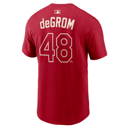 Jacob deGrom 48 Texas Rangers Men's 2026 City Connect T-Shirt - Red