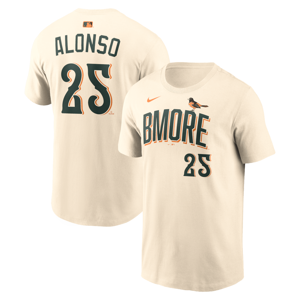Pete Alonso 25 Baltimore Orioles Men's 2026 City Connect T-Shirt - Natural