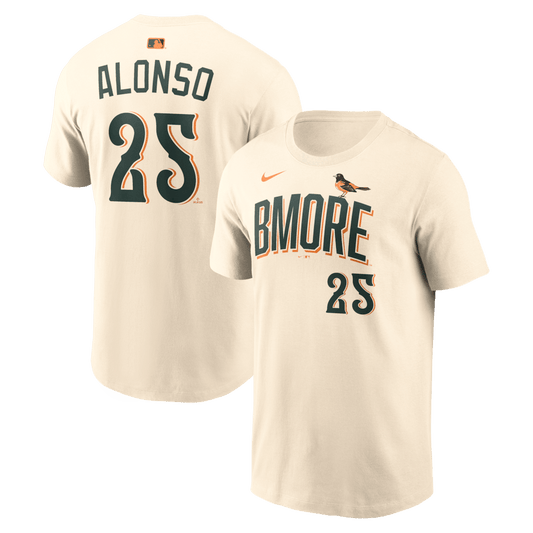Pete Alonso 25 Baltimore Orioles Men's 2026 City Connect T-Shirt - Natural