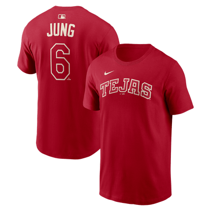 Josh Jung 6 Texas Rangers Men's 2026 City Connect T-Shirt - Red
