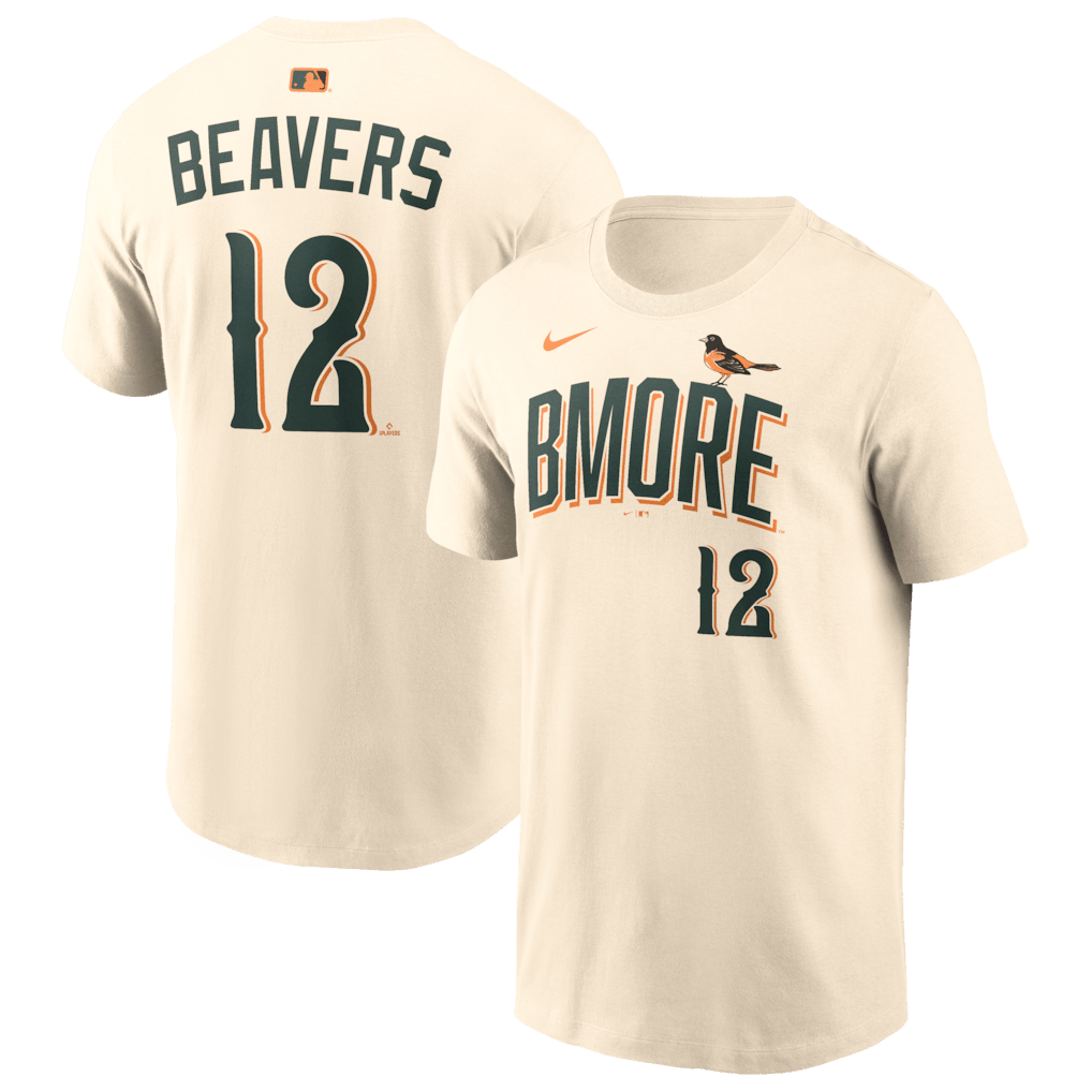 Dylan Beavers 12 Baltimore Orioles Men's 2026 City Connect T-Shirt - Natural