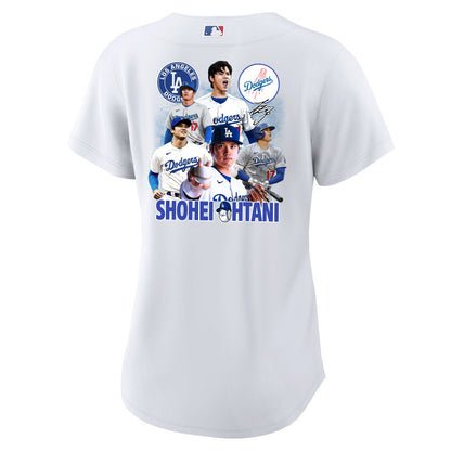 Shohei Ohtani 17 Los Angeles Dodgers Signed Sho King 2023 Home Women Jersey - White
