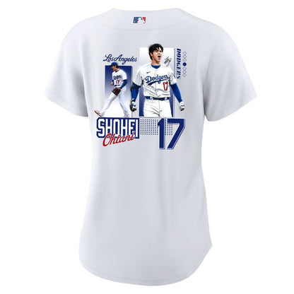 Shohei Ohtani 17 Los Angeles Dodgers Signed Welcome To The Sho Home Women Jersey - White