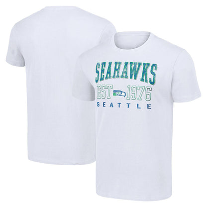 Seattle Seahawks Distressed Logo White Established T-Shirt