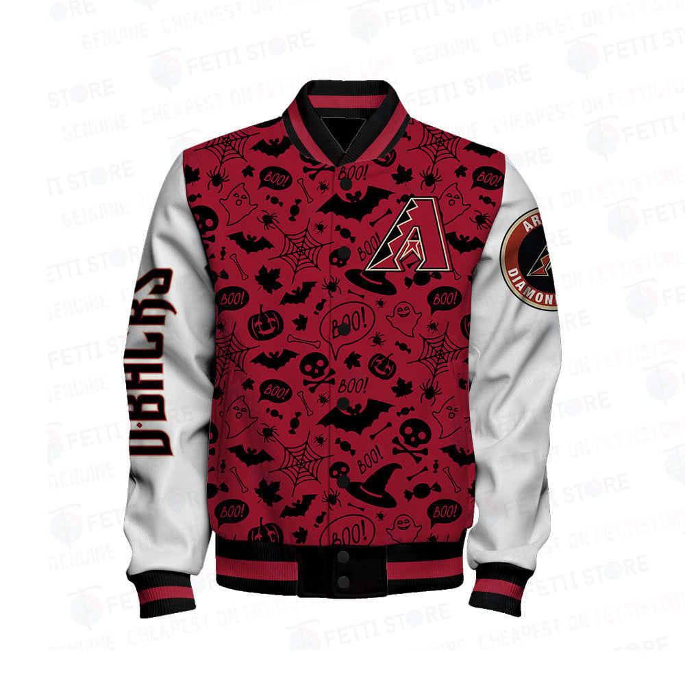 Arizona Diamondbacks Halloween Pattern Varsity Jacket - All-Over-Printed Jacket