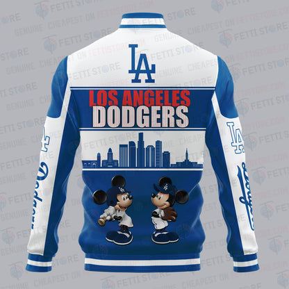Los Angeles Dodgers City And Logo Pattern Print Varsity Jacket - All-Over-Printed Jacket