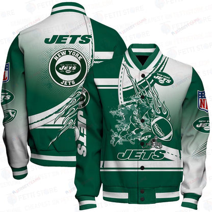 New York Jets American Football League Pattern Varsity Jacket SH1 V3 - All-Over-Printed Jacket