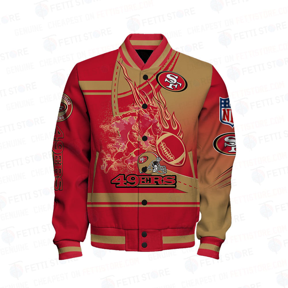 San Francisco 49ers American Football League Pattern Varsity Jacket SH1 V3 - All-Over-Printed Jacket