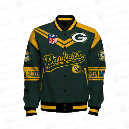 Green Bay Packers American Football League Pattern Varsity Jacket SH1 V2 - All-Over-Printed Jacket